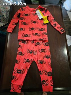 New Baby Spider Print Pajama Set 6-12M