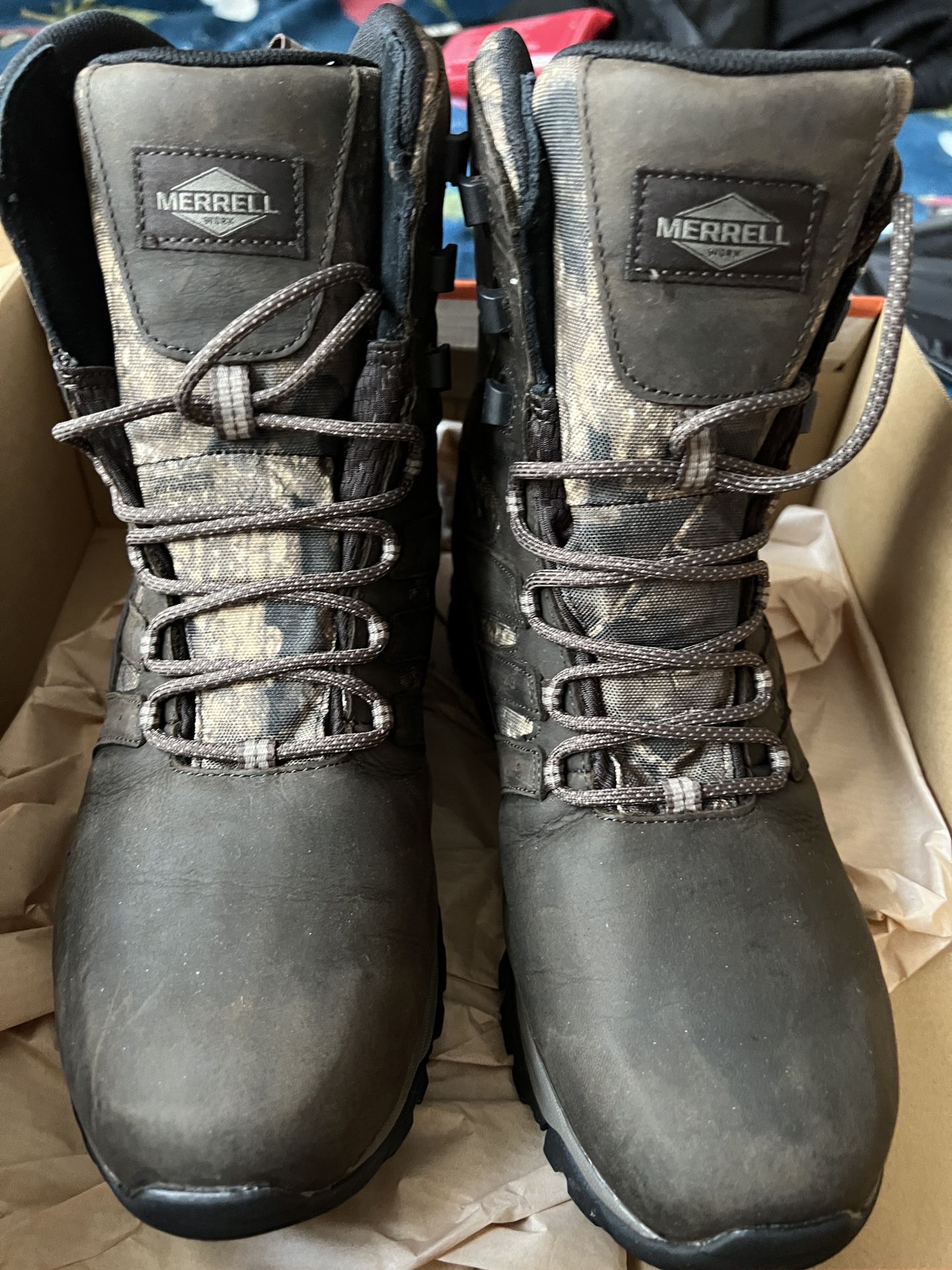 Men's Merrell Moab Timber Thermo 8" WatP SR Work Boots, J099499 Multi Sizes Camo