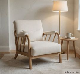Upholstered Solid Wood Accent Chair