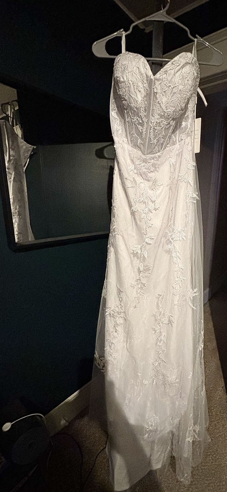 White Size 10 Strapless Lace Mermaid Wedding/Evening Party Gown