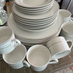 Dishes plates mugs bowls