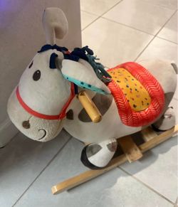 B. Toys Rocking Horse Plush | Wooden Rocker Toddler Ride-On Toy