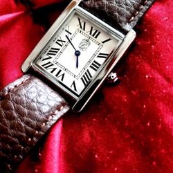 Pierre Lucerne 33 Mm White Dial Root Beer, Leather Band