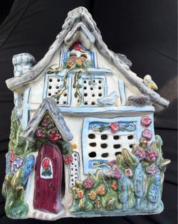 Blue Sky Clayworks Heather Goldminc Rose Cottage Tealight House