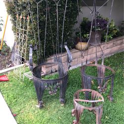 Gothic Wrought Iron Chairs  & Stool