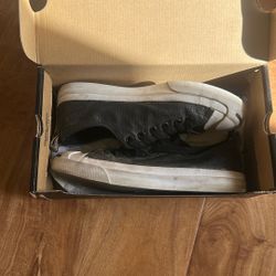 Converse Jack Purcell Black Coated Canvas Sz 7.5