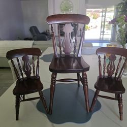 Vintage Fiddleback Bannister Doll Chairs 