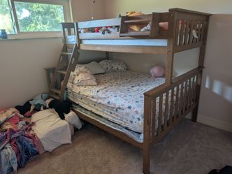 Bunk bed twin over full with trundle unit and bunkie board