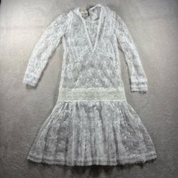 Vintage Jessica McClintock Gunne Sax Girls 6 Dress Cottagecore White Lace 70s#3C