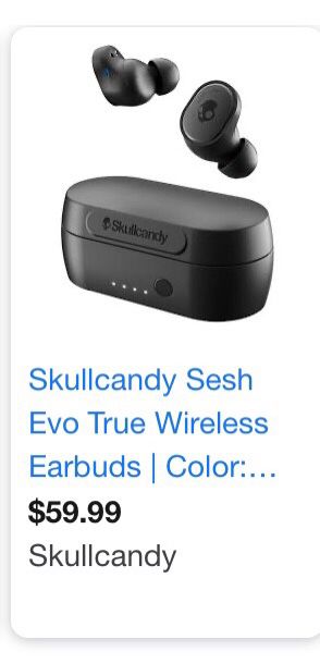 Skull Candy Blue True Wireless Earbuds