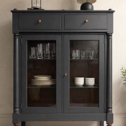 Charcoal Lexington Solid Wood Cabinet / Hutch  / display Cabinet / Bookshelf – Made in USA