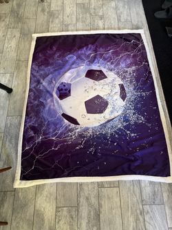 Soccer Ball Sherpa Throw Blanket