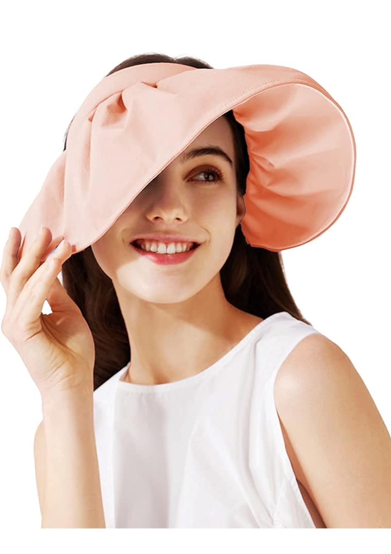 Brandnew Beach Summer hat for Women UPF Woman Foldable Floppy Travel Packable Pink