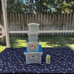 4 Small Plastic Storage Boxes 