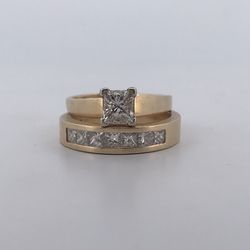 14k Yellow Gold 2.0ct Diamond Ring said size 8.75