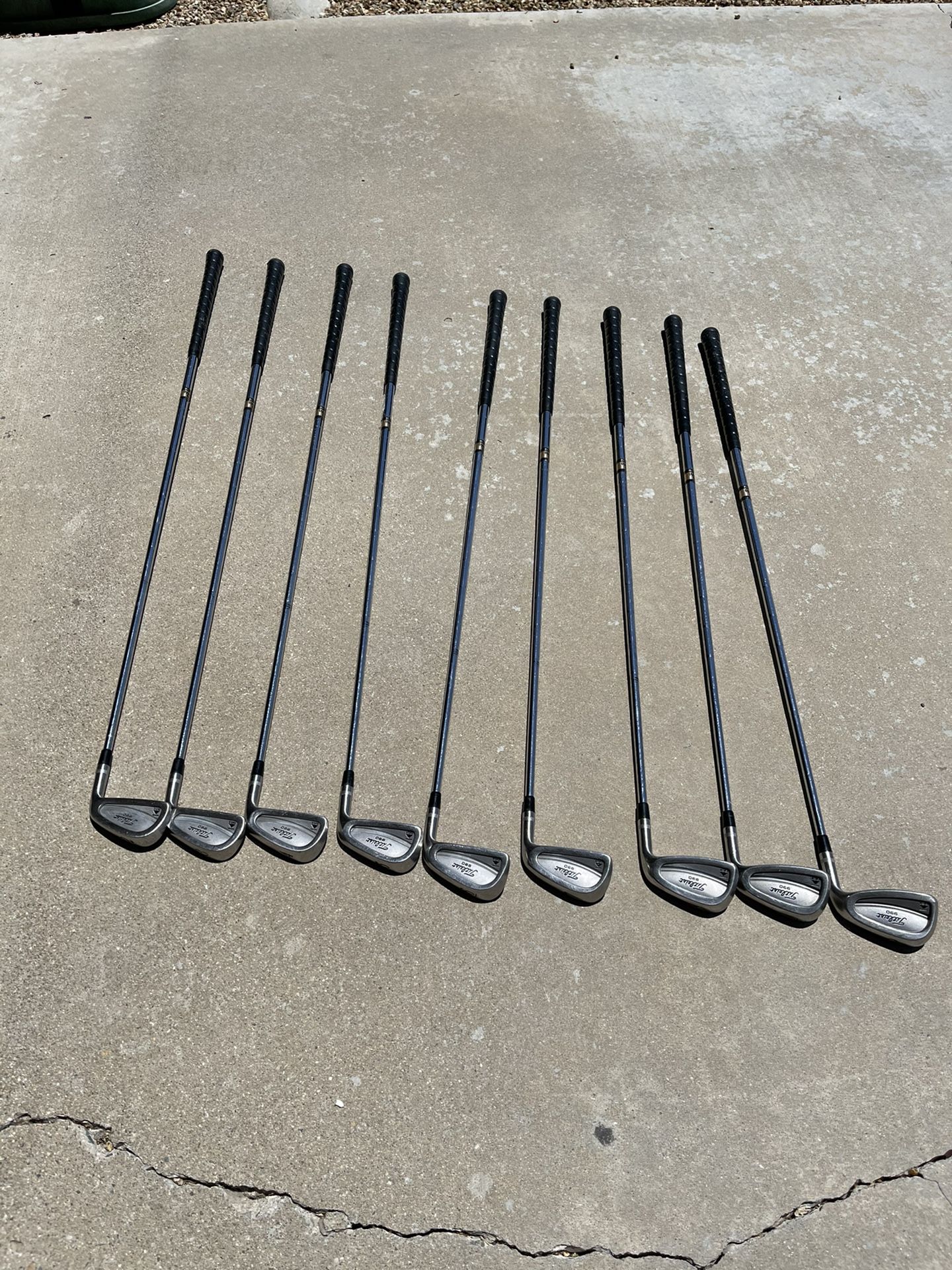 Titliest Muscle Back Irons. Stiff Shaft. 2 Degrees Upright And 1” Long.