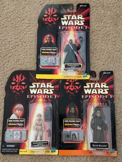 Star Wars Episode 1 Action Figures Toys Anakin, Rune Haako, Darth Maul