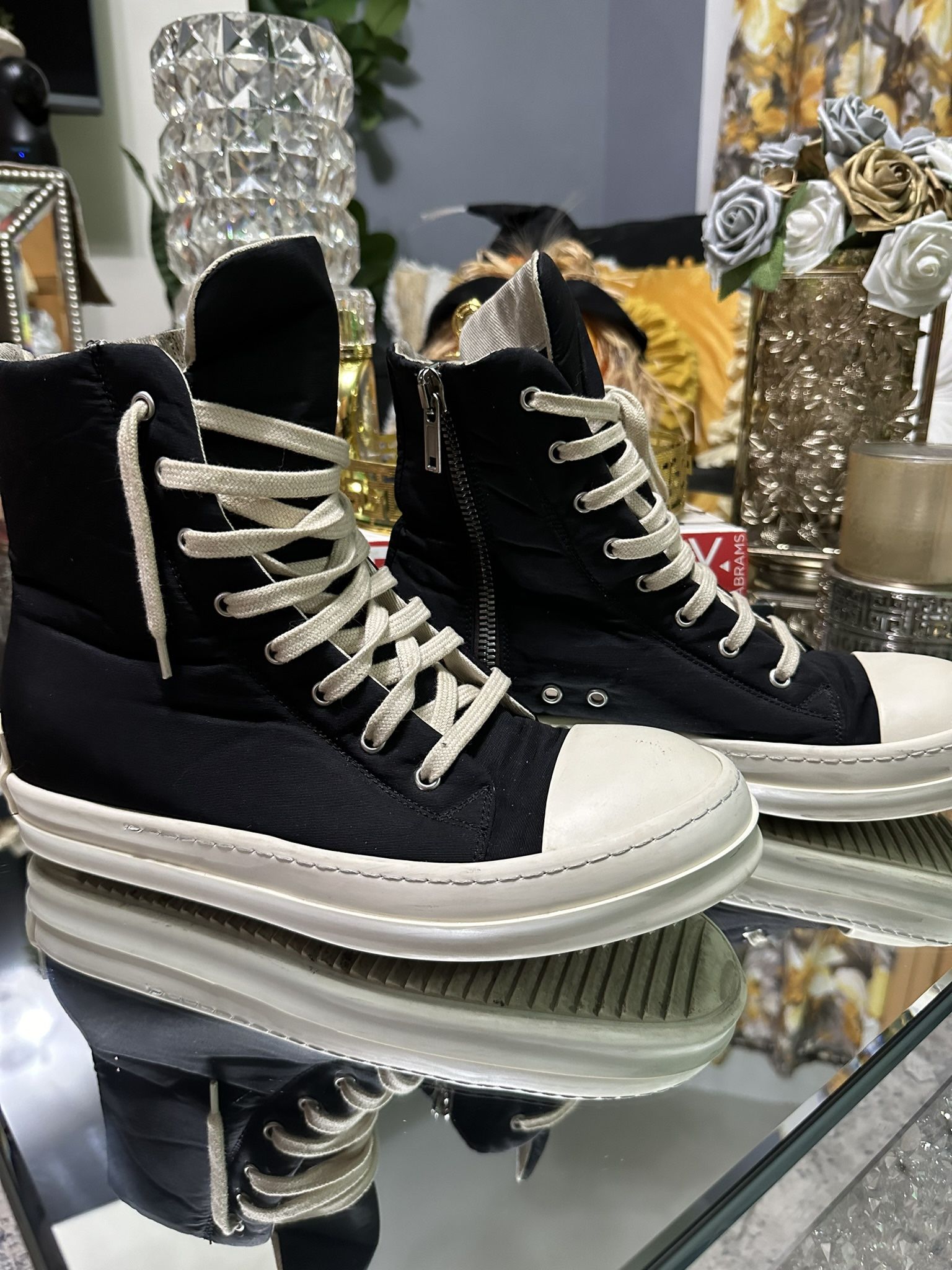 Rick Owens DRKSHDW Strobe Cotton Denim High 'Black Milk'