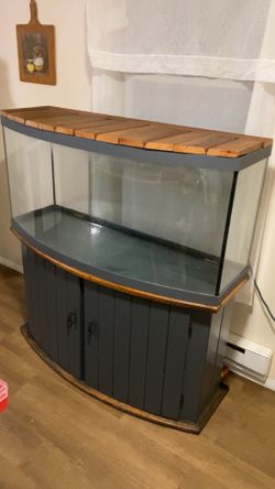 72 gallon Bowfront LED Cabinet with matching tank