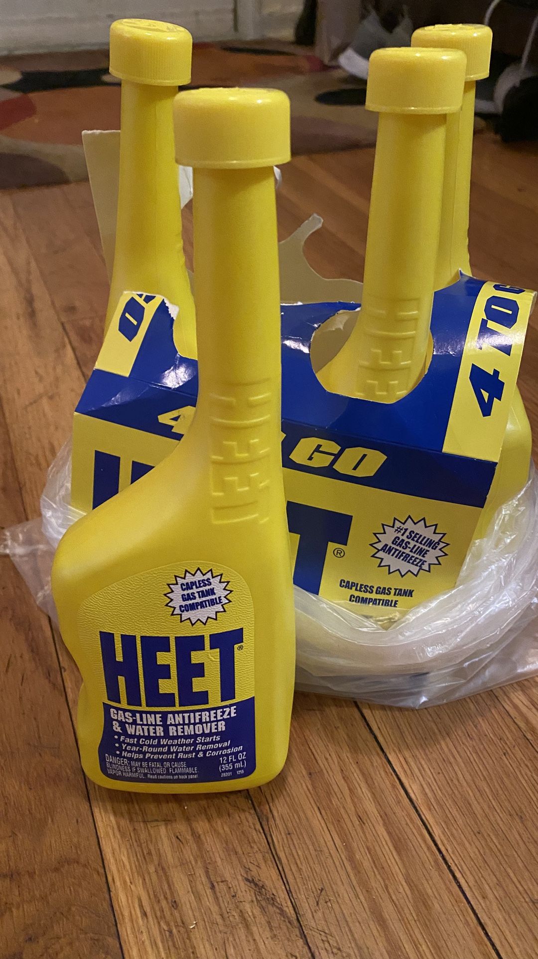Heet Gas-Line Antifreeze and Water Remover 12oz X4
