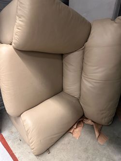 Leather chair and ottoman