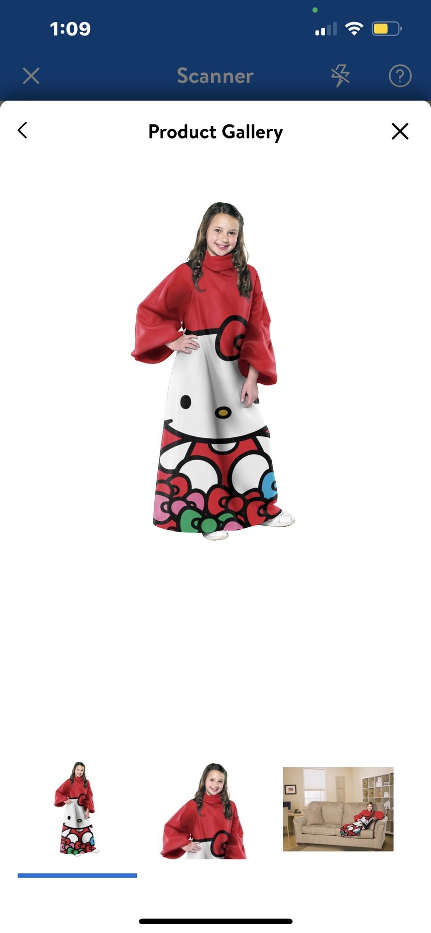 Hello Kitty Blanket Snuggie Wearable Blanket 