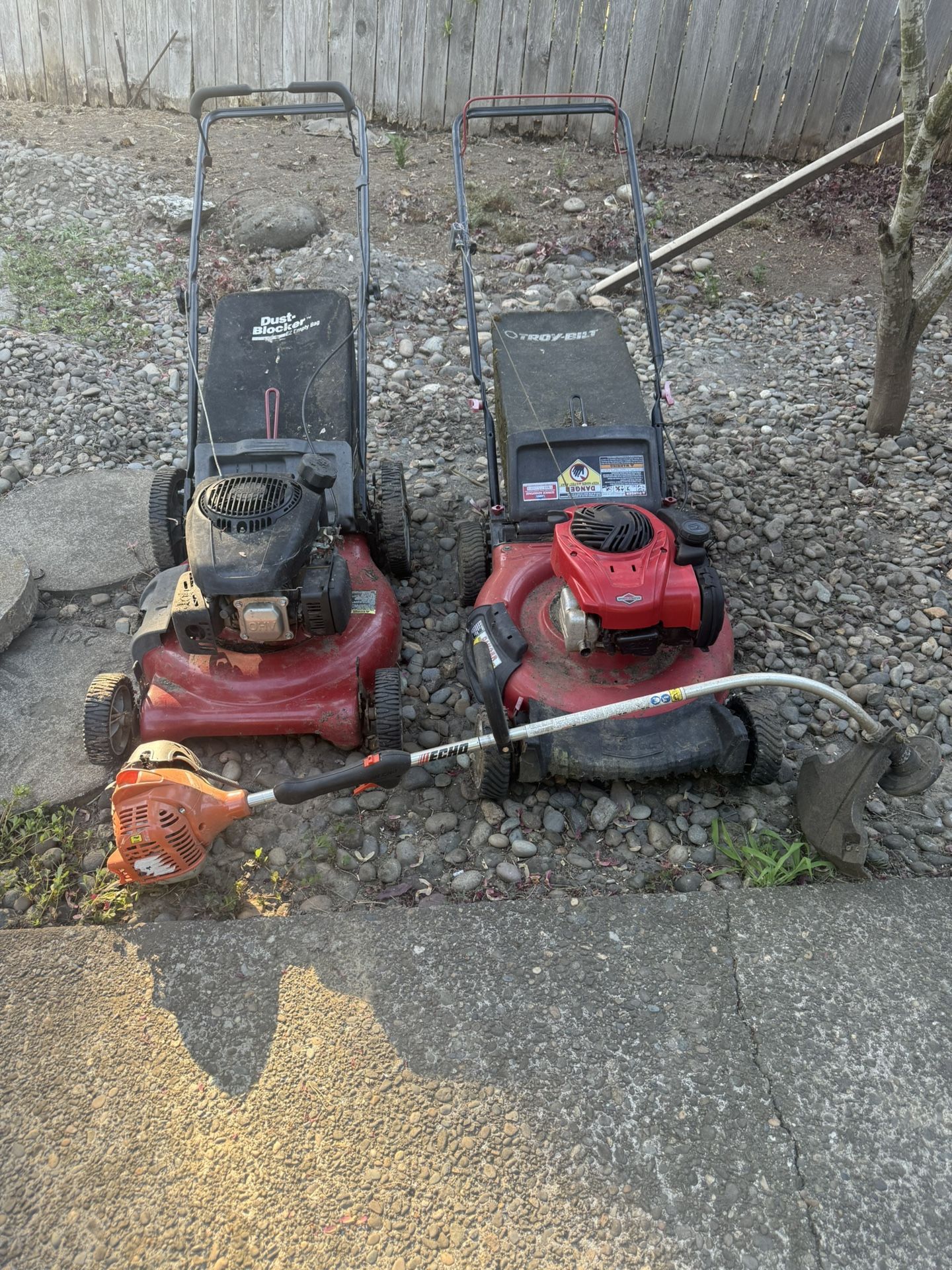 Lawn mowers and weed eater
