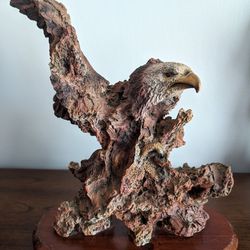 Vintage Eagle Sculpture - Wood base By Marka Gallery

