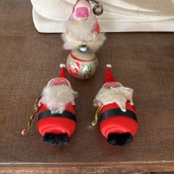 Vintage Santa ornaments