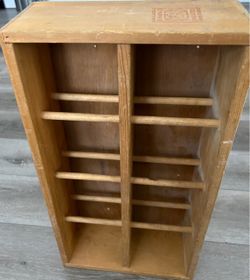 Vintage Napa Valley Wooden 96 CD Storage Rack Crate Shelf 22.75"x 12" x 5.25"