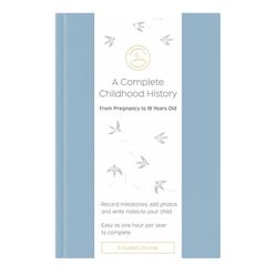 Promptly Journals, A Complete Childhood History: From Pregnancy to 18 Years Old (Dusty Blue, Leatherette) | Baby Book and Pregnancy Journal | Baby Mem
