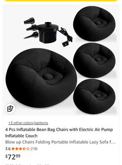 Toddlers, inflatable beanbag chair