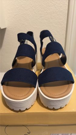 Navy Blue Platform Sandals