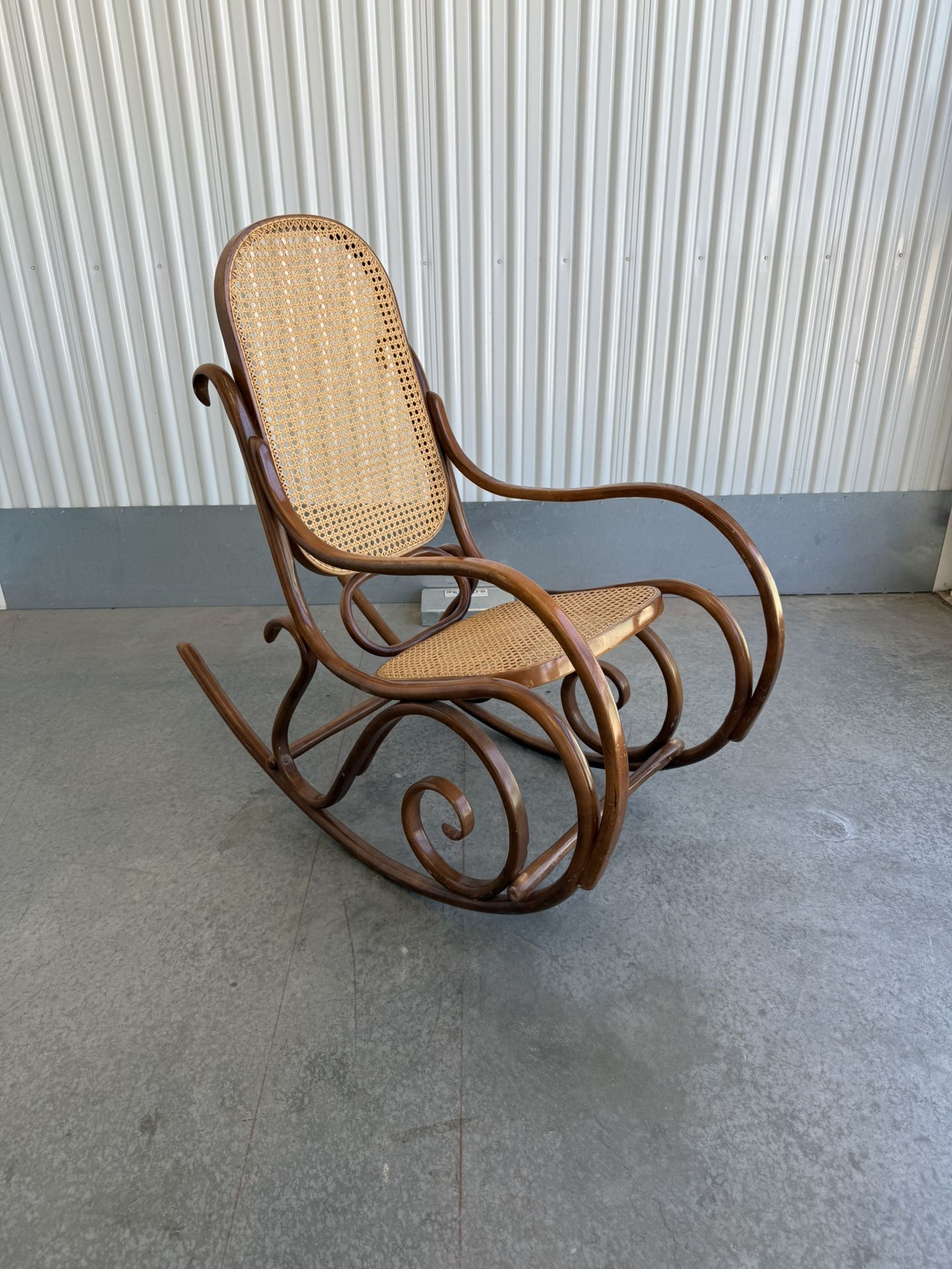 Vintage Thonet Style Bentwood Cane Rocking Chair – Boho / Mid Century