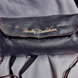 Harley Davidson Leather Handlebar Bag Vintage
