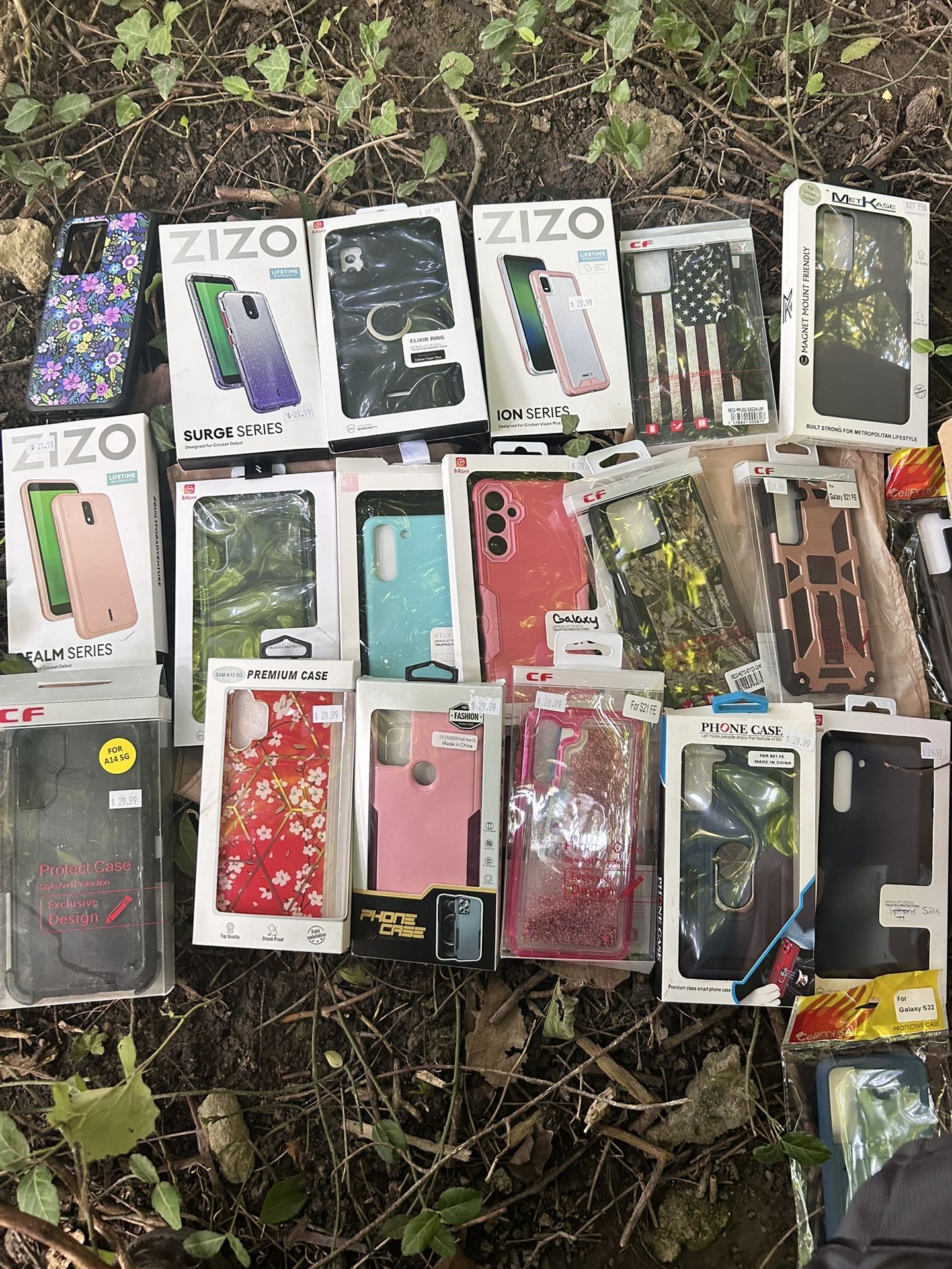 Assortment Of Cell Phone Cases And Screen Protectors
