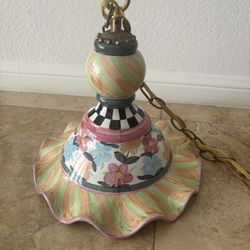 Mackenzie-Childs Painted Fluted Hanging Lamp