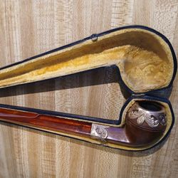 Vintage Tobacco Pipe W/14k Gold Trim