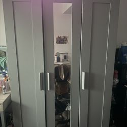 Gray Ikea 3 Door Wardrobe 