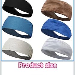 8PCS Workout Headbands for Women Non Slip, Elastic Thick Head Bands, Stretchy Soft Wide Headbands for Women Men for Running, Workouts, Yoga, Daily Use