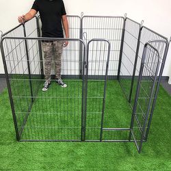 (Brand New) $115 Heavy Duty 48” Tall x 32” Wide x 8-Panel Pet Playpen Dog Crate Kennel Exercise Cage Fence 