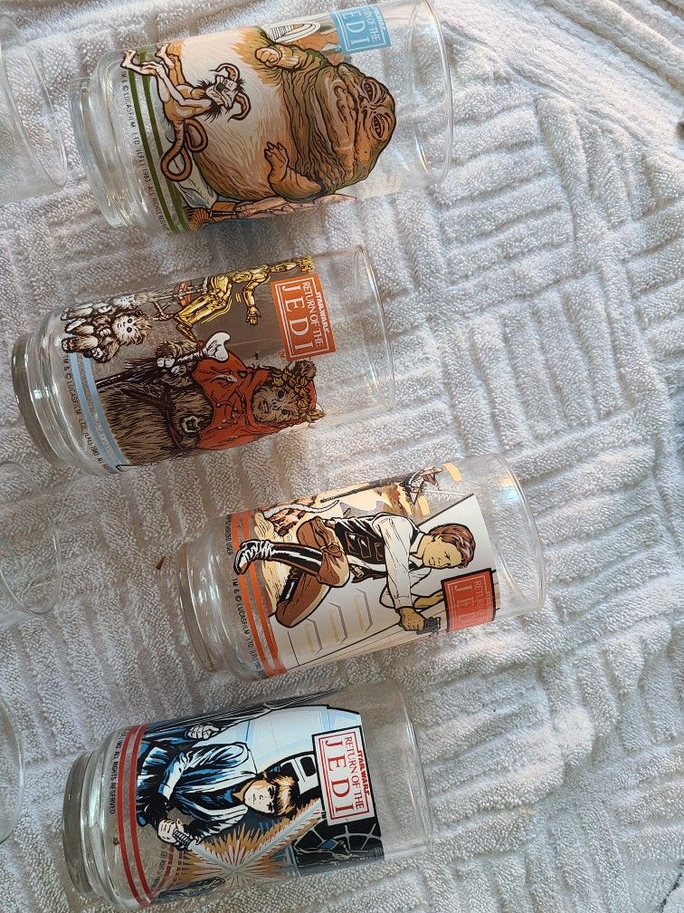 1983 Star Wars Return Of The Jedi 4pc Glassware Set