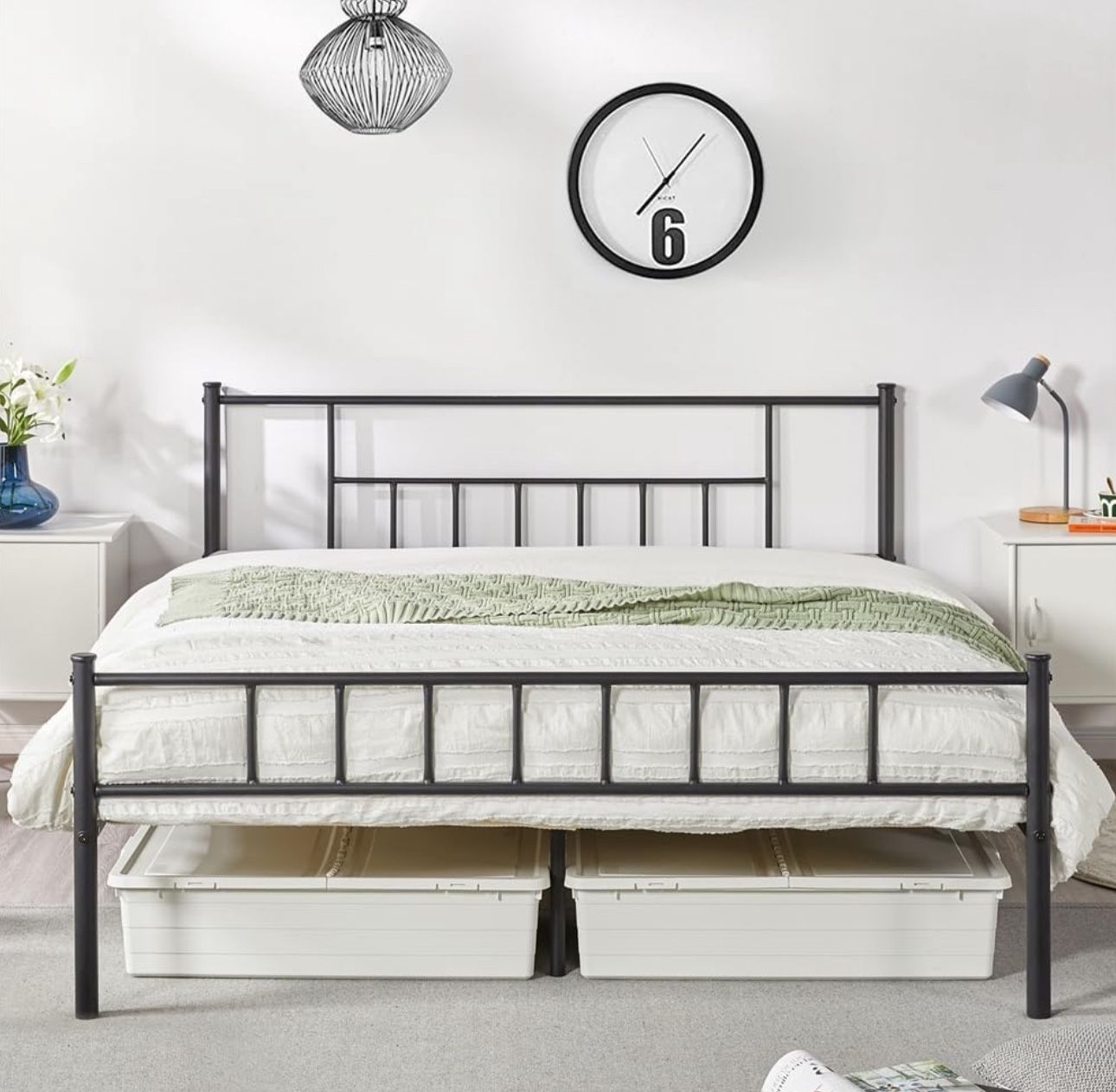 Metal Twin Bed With Mattress 