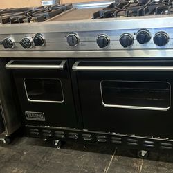 Viking 48”Wide All Gas Range Stove Gloss Black With Griddle 