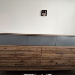 Modern Walnut & Gray 7-Drawer Dresser – South Shore Furniture – Mid Century Style