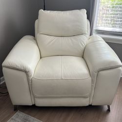 Beige Leather Recliner Chair