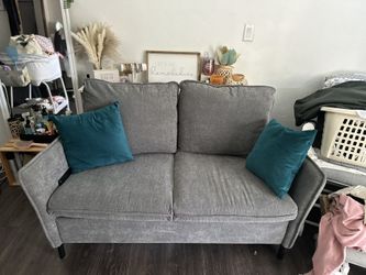Grey loveseat 