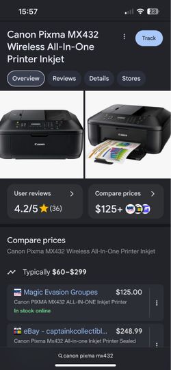 New black printer: Canon Pixma MX432