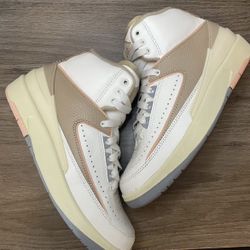 NIKE Women Air Jordan 2 Retro Sail Desert Sunset Haze - Sz 5.5 New