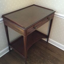Walnut Writing Desk with Glass Top